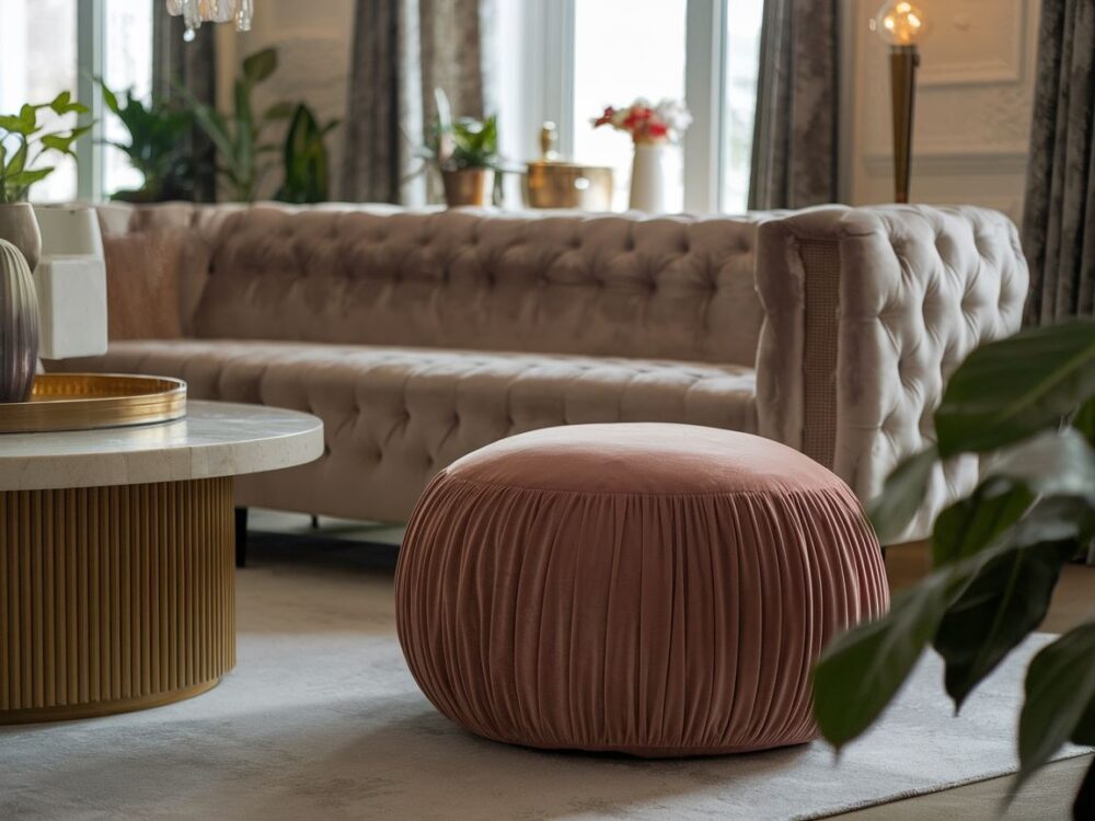 nowoczesna pufa velvet