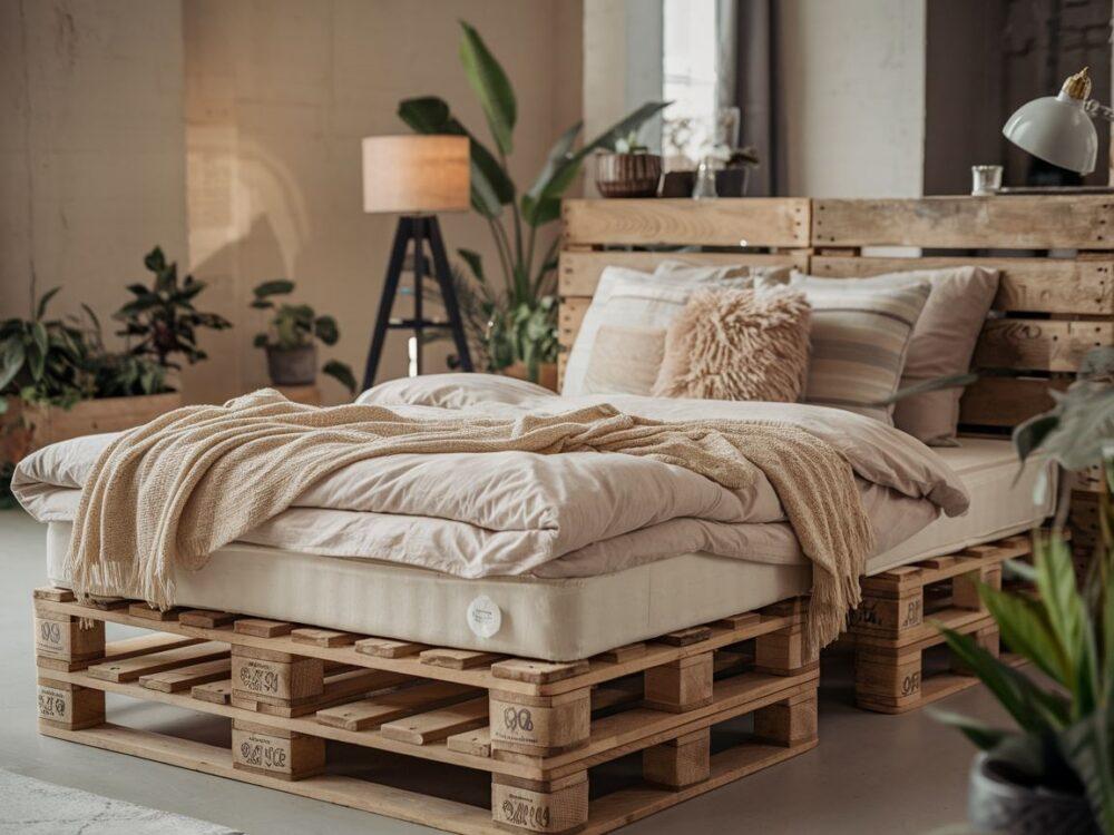 przytulna aranżacja z paletami